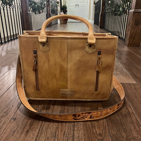 American Darling Briefcase Tote Saddle Blanket Leather Purse - Picture 6 of 11